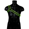Ouch! Harnais phosphorescent Gladiator Glow Noir-Vert Neon